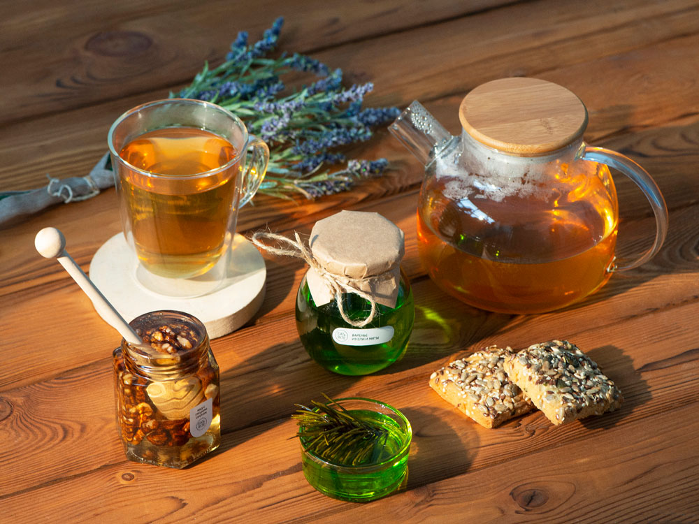 Стеклянный заварочный чайник Sencha с бамбуковой крышкой-5