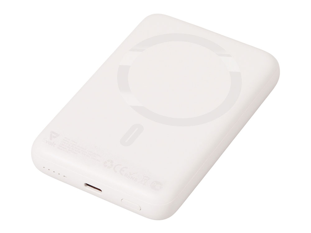 Магнитный внешний беспроводной аккумулятор Polarix, QC/PD, 10000 мАч, слоновая кость-2