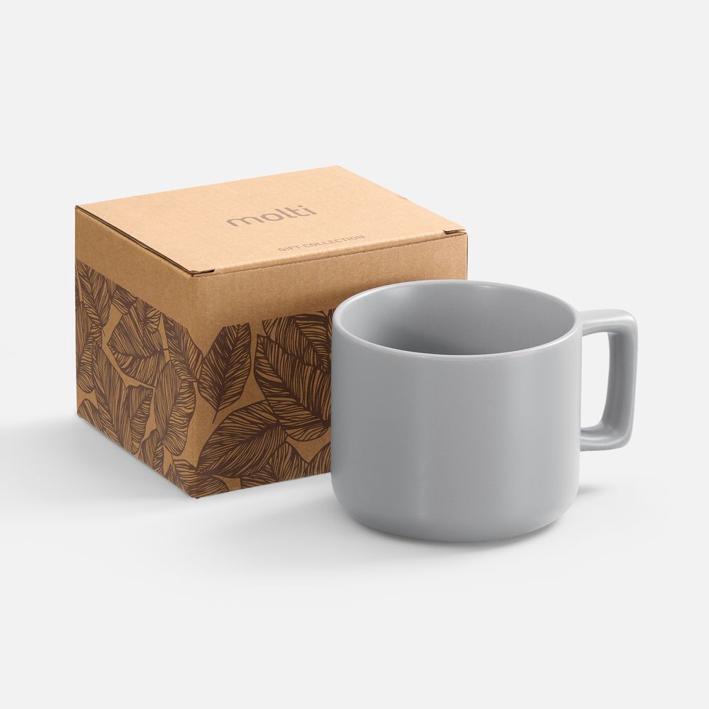 Чашка Jumbo в коробке матовая, светло-серая-0