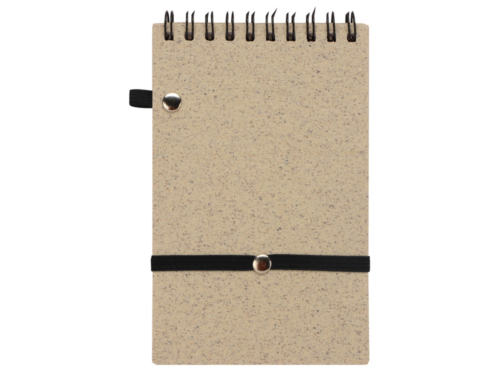 Блокнот B7 Toledo S, бежевый + ручка шариковая Pianta из пшеничной соломы, бежевый-4