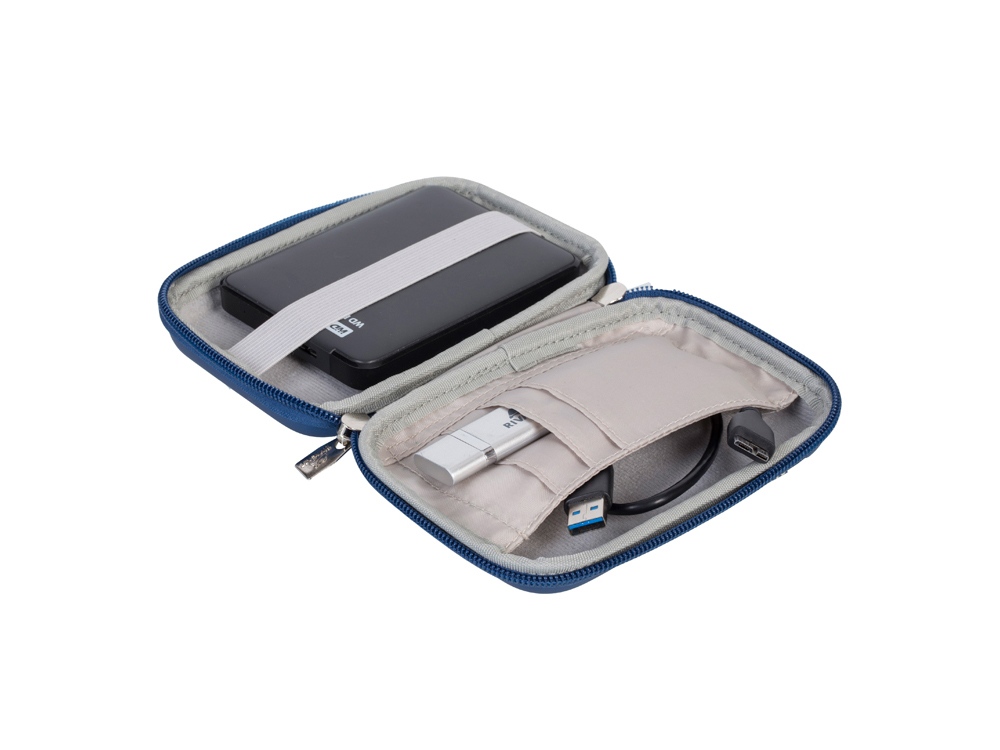 Чехол для жесткого диска из кожзама 9101, светло-синий-5