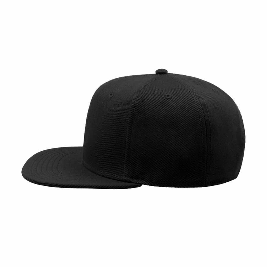 Бейсболка SNAP BACK, 6 клиньев, пластиковая застежка, черный-3