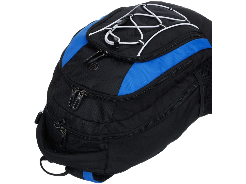 Рюкзак TORBER РАКЕТА с отделением для ноутбука 15, черный/синий, полиэстер, 33х19х45 см, 28 л-4