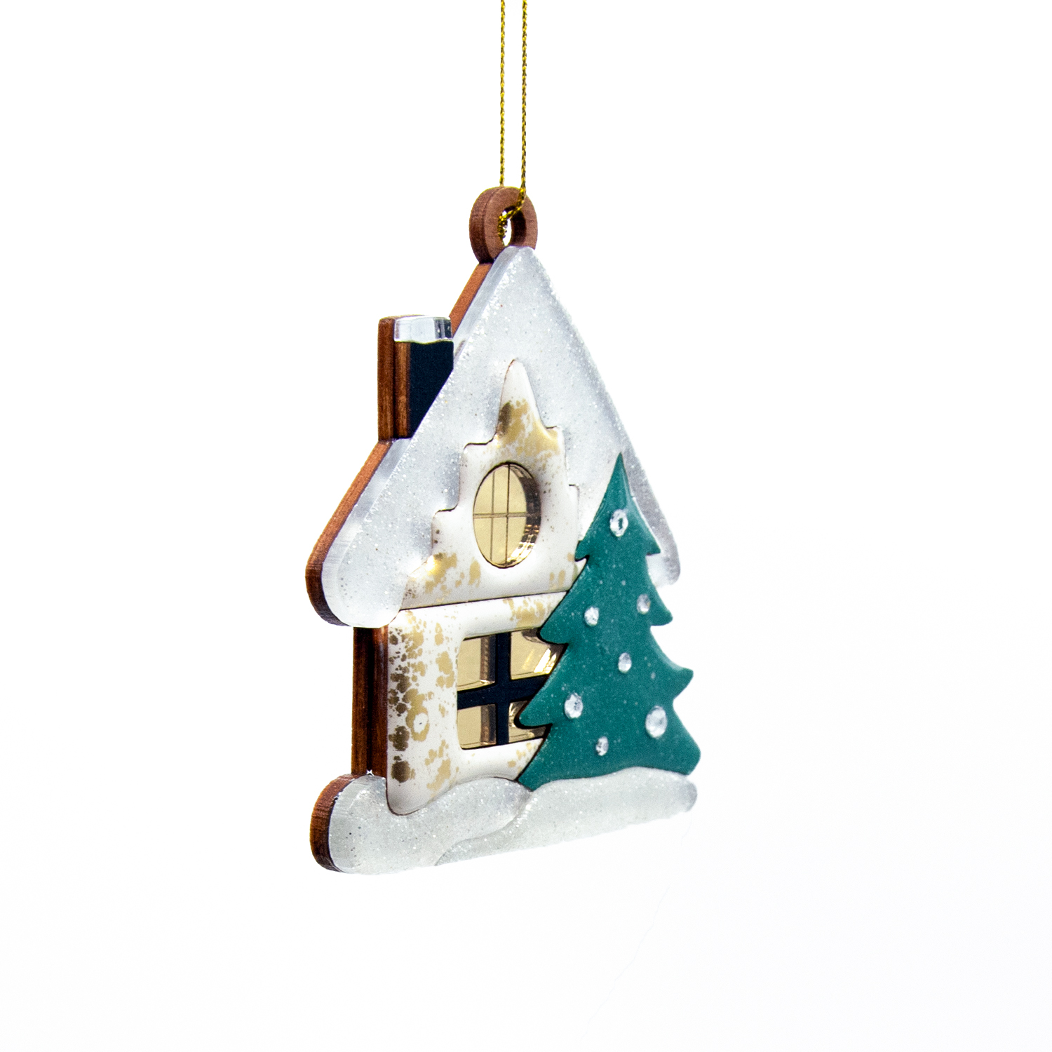 Ёлочная игрушка Домик (белый)-2