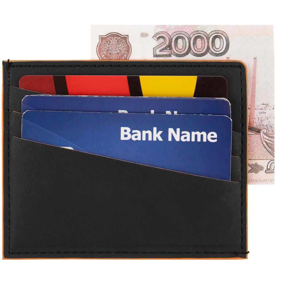 Картхолдер Multimo, черный с оранжевым-3