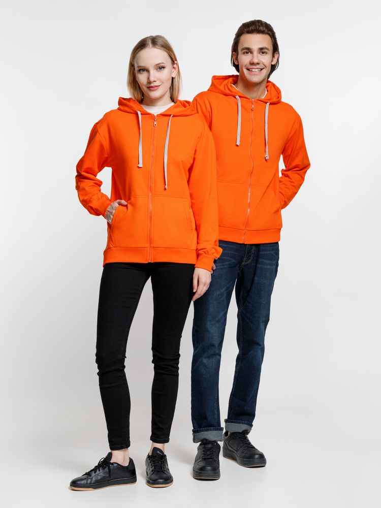 Толстовка на молнии с капюшоном Siverga, оранжевая-5