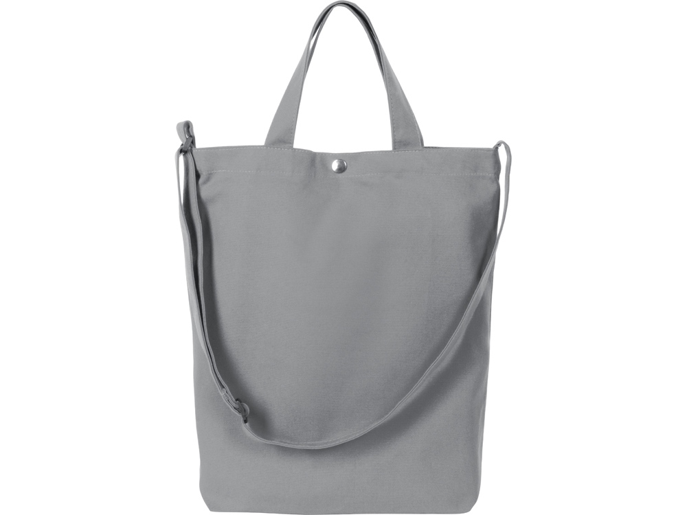 Сумка Helfer из хлопка на кнопке с регулирующейся лямкой, серый-2