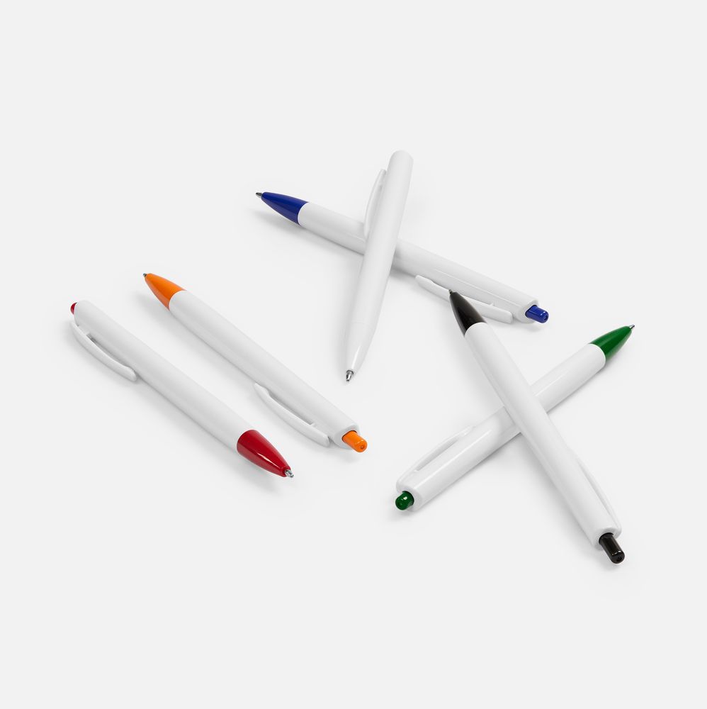 Ручка шариковая Tick, белая с зеленым-3