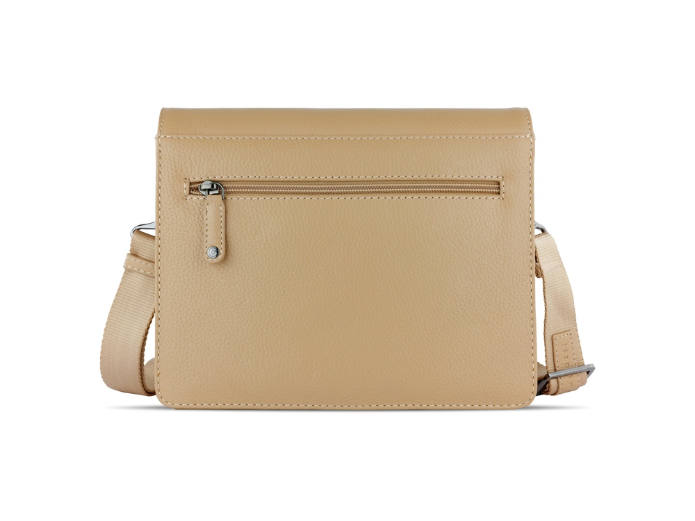 Сумка через плечо женская BUGATTI Elsa, песочного цвета, воловья кожа/полиэстер, 25х8,5х20 см-6