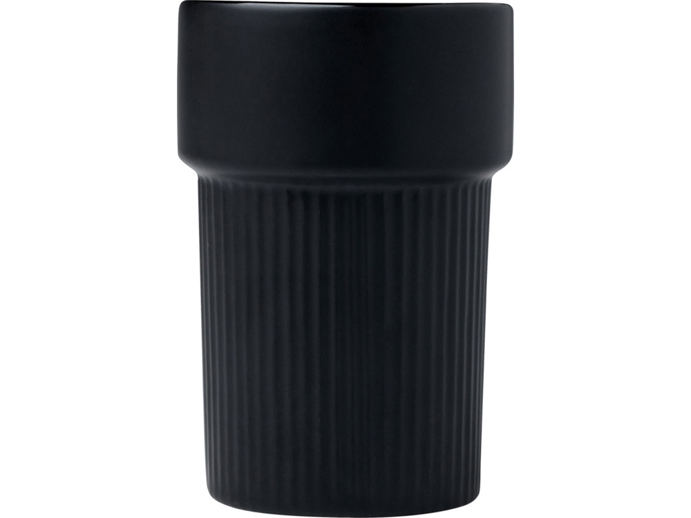 Fika стакан 340 мл с бамбуковым чехлом - сплошной черный-1