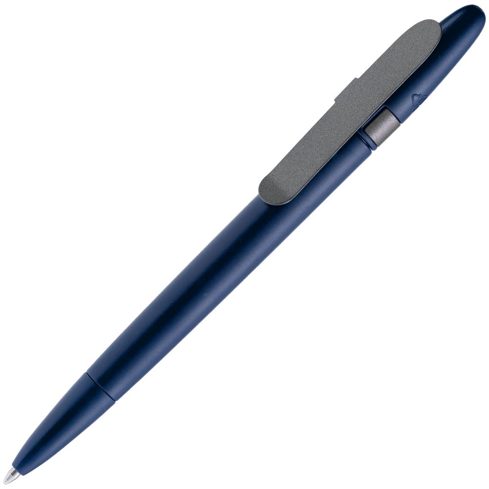 Ручка шариковая Prodir DS5 TSM Metal Clip, синяя с серым-0
