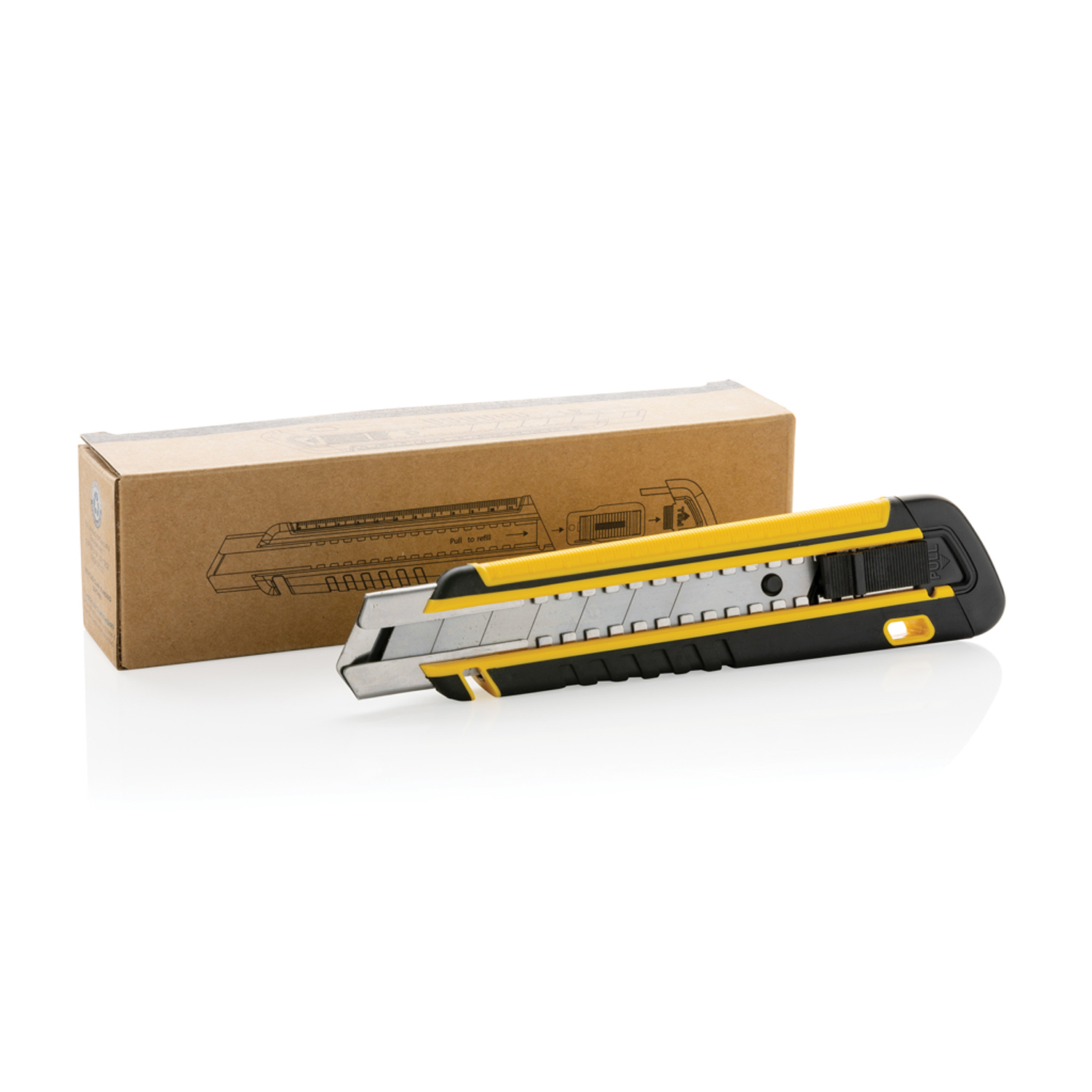 Строительный нож из переработанного пластика RCS с линейкой на корпусе-1