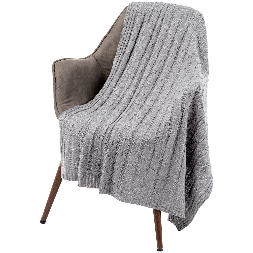 Плед Trenza, светло-серый-2