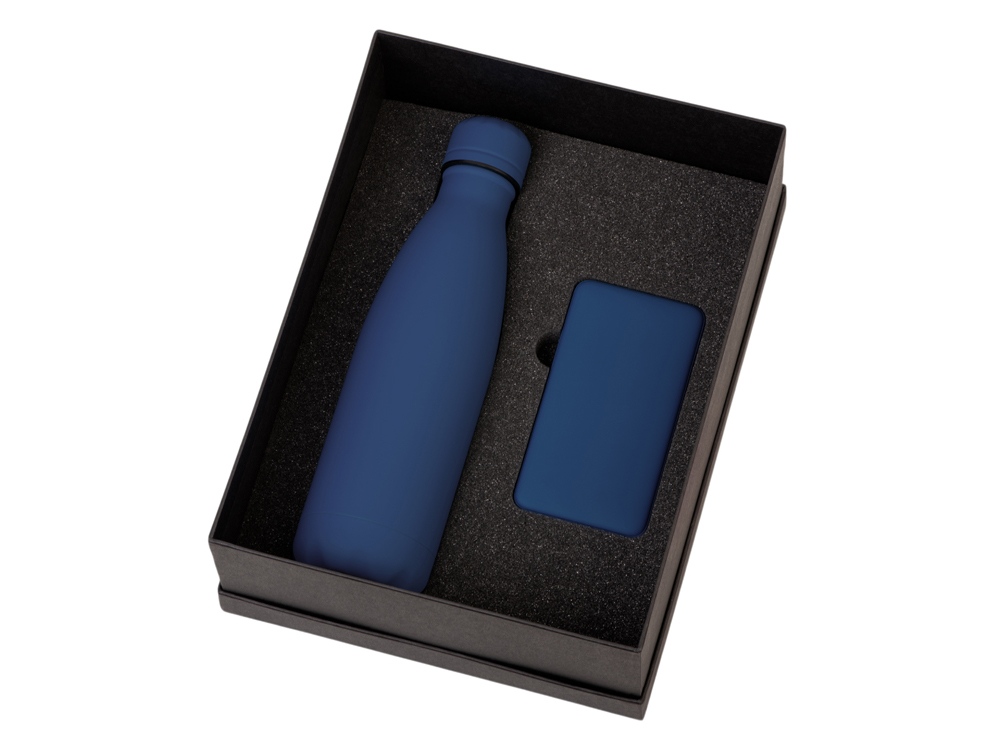 Подарочный набор с термобутылкой и повербанком С1, 5000 mAh, темно-синий-1