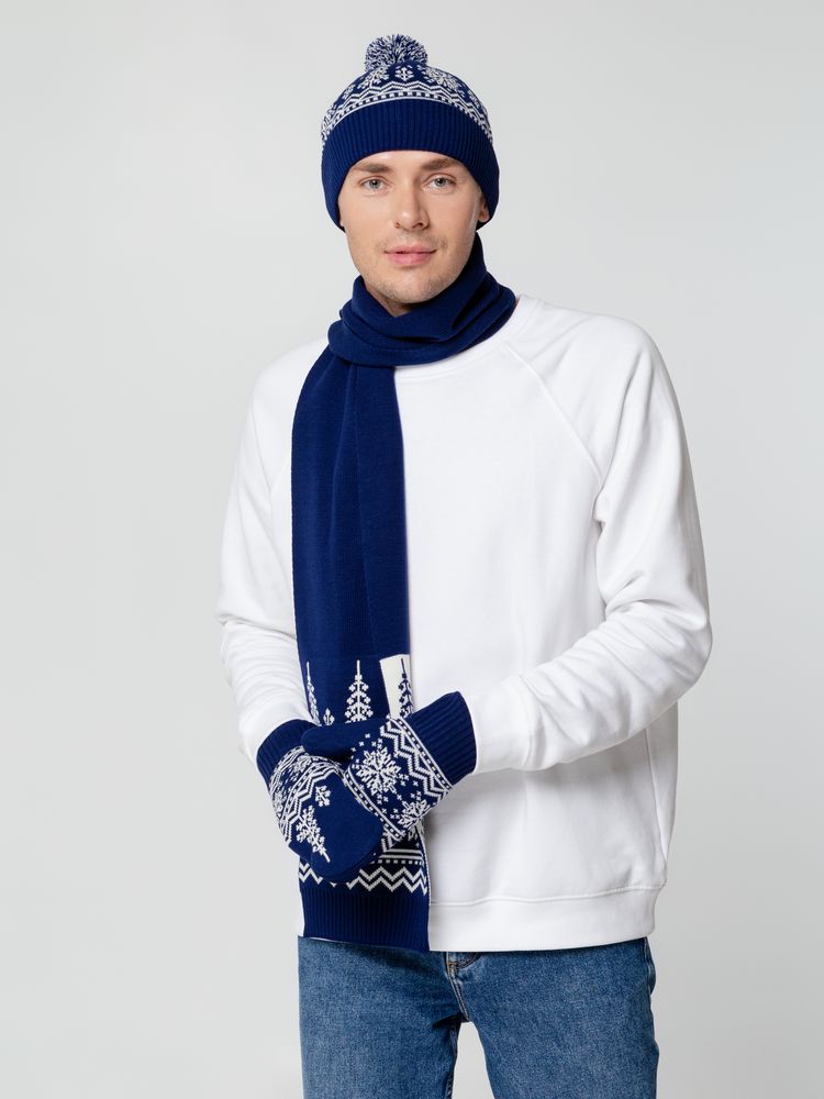 Шапка Elnik, синяя с молочно-белым-2