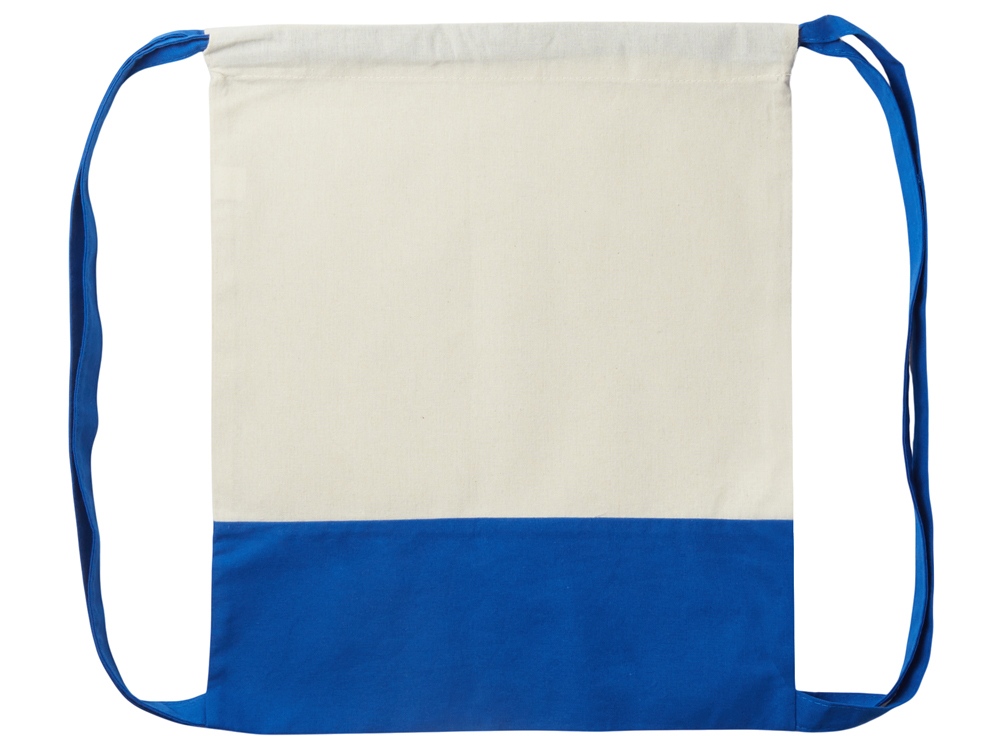 Рюкзак-мешок Cotton из хлопка 170 г, натуральный/синий-3