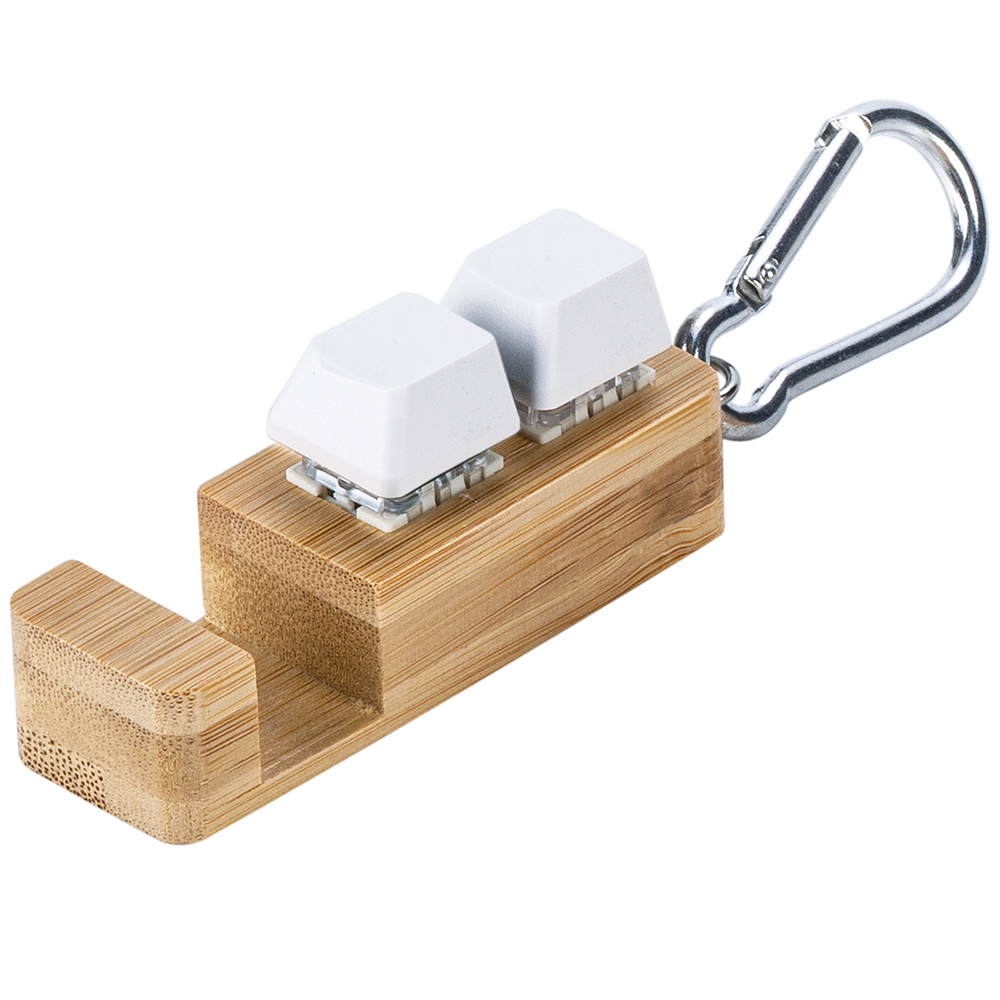 Подставка-брелок для телефона Press c анти-стресс клавишами и карабином, Белый-0