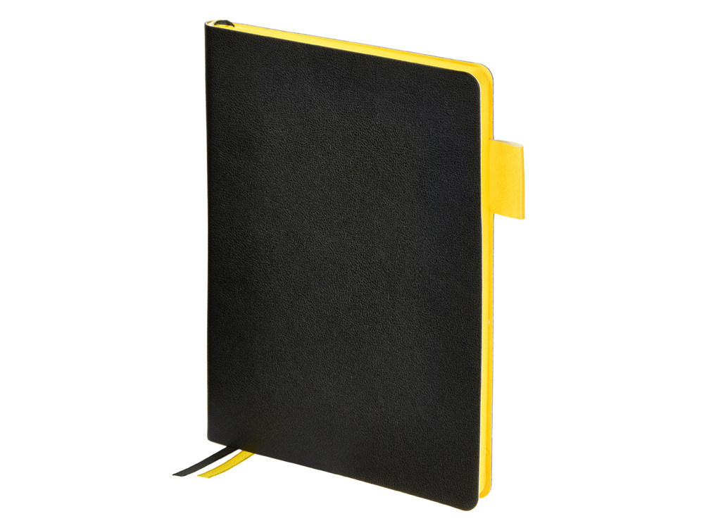Ежедневник недатированный А5 Boston, черный (желтый обрез)-0