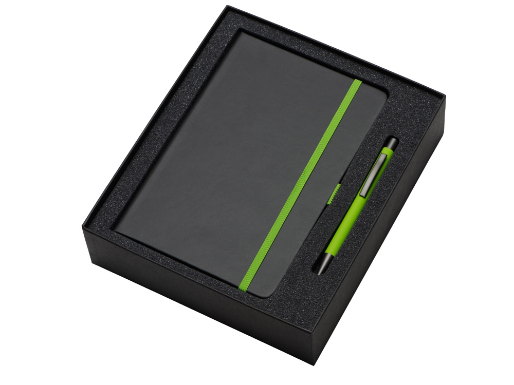 Подарочный набор Jacque 2.0. с ручкой и блокнотом, зеленое яблоко-1