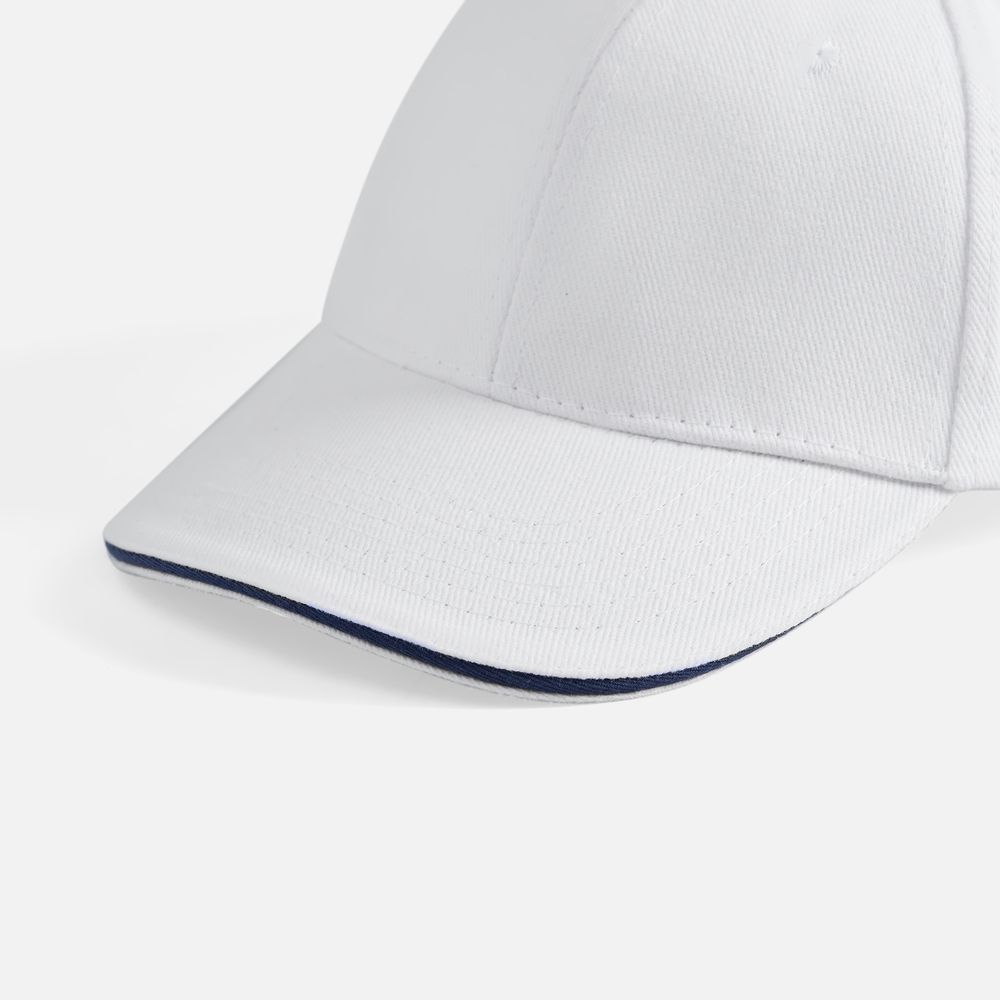 Бейсболка Buffalo, белая с темно-синим-1