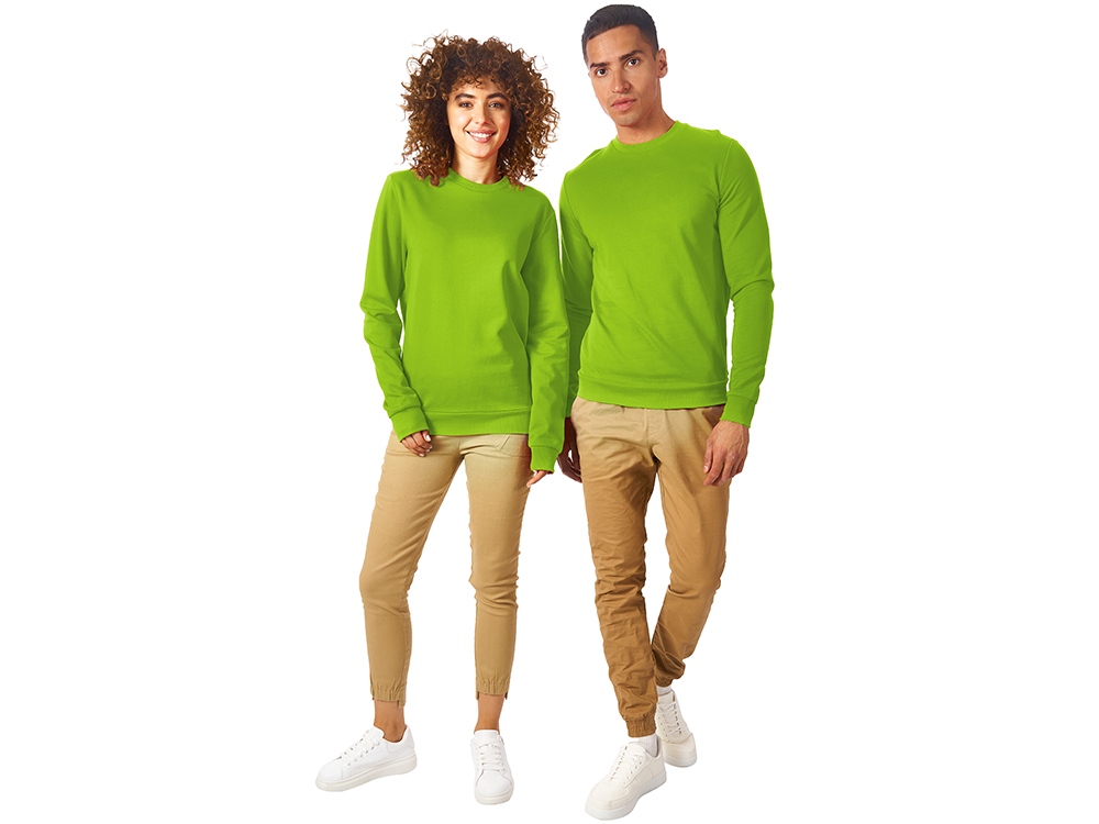 Свитшот Motion унисекс с начесом, зеленое яблоко-5