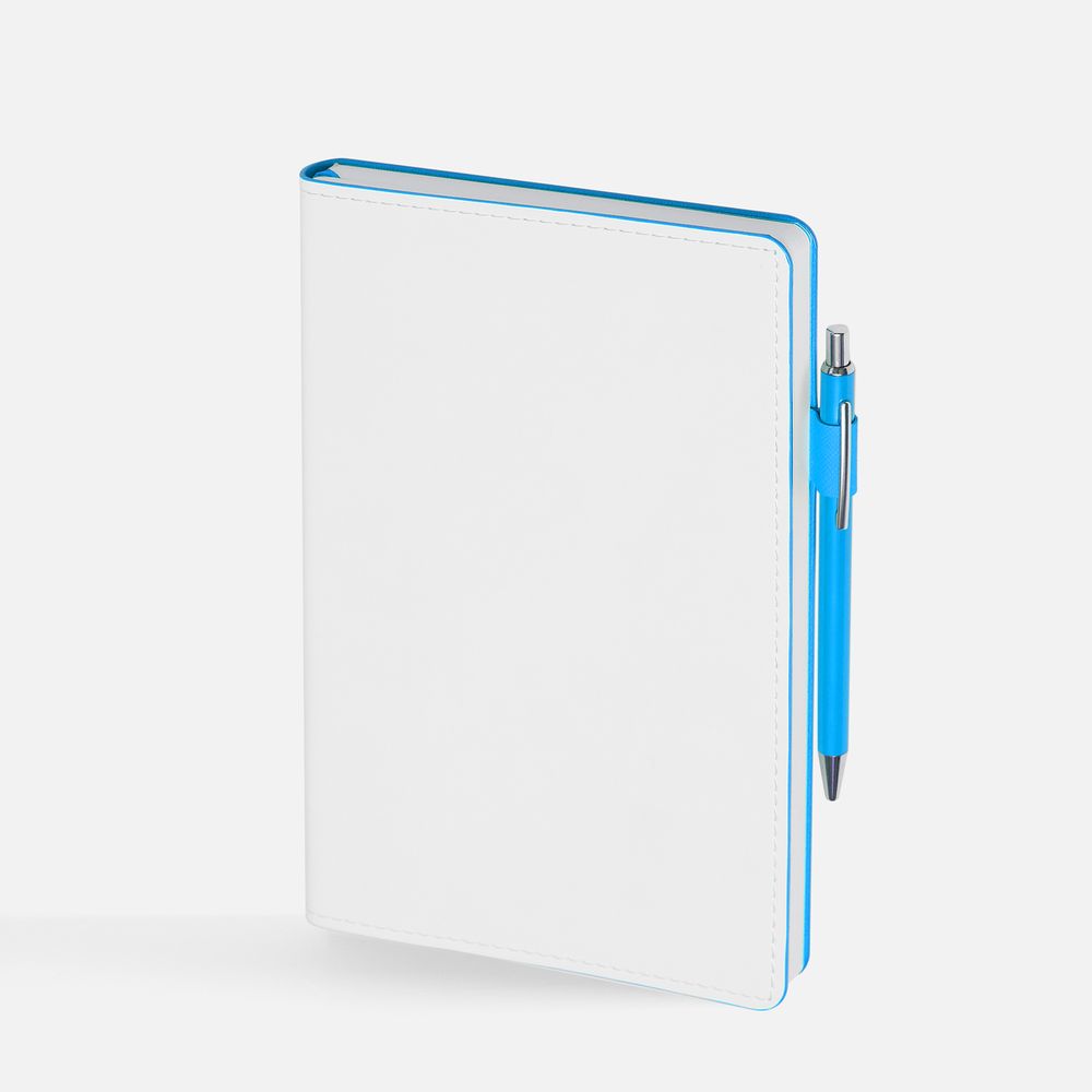 Ежедневник White Shall, недатированный, бело-голубой-2