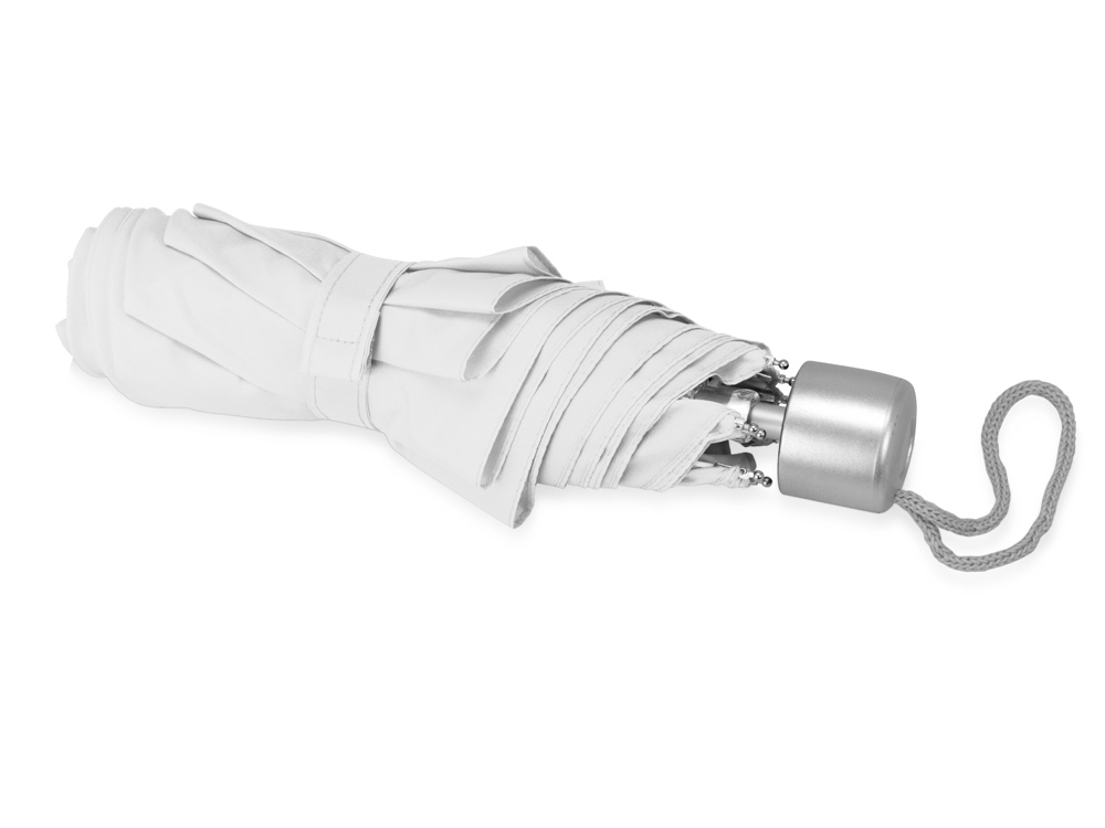 Зонт складной Tempe, механический, 3 сложения, с чехлом, белый-3