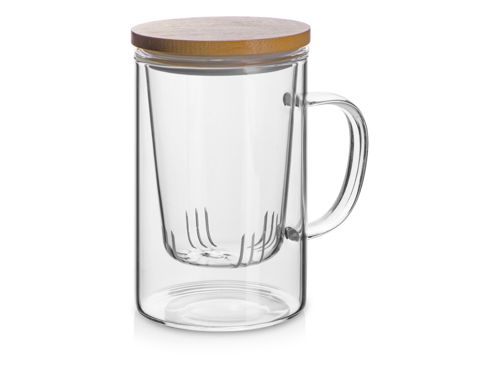 Стеклянная кружка с заварочной емкостью Milfoil-0