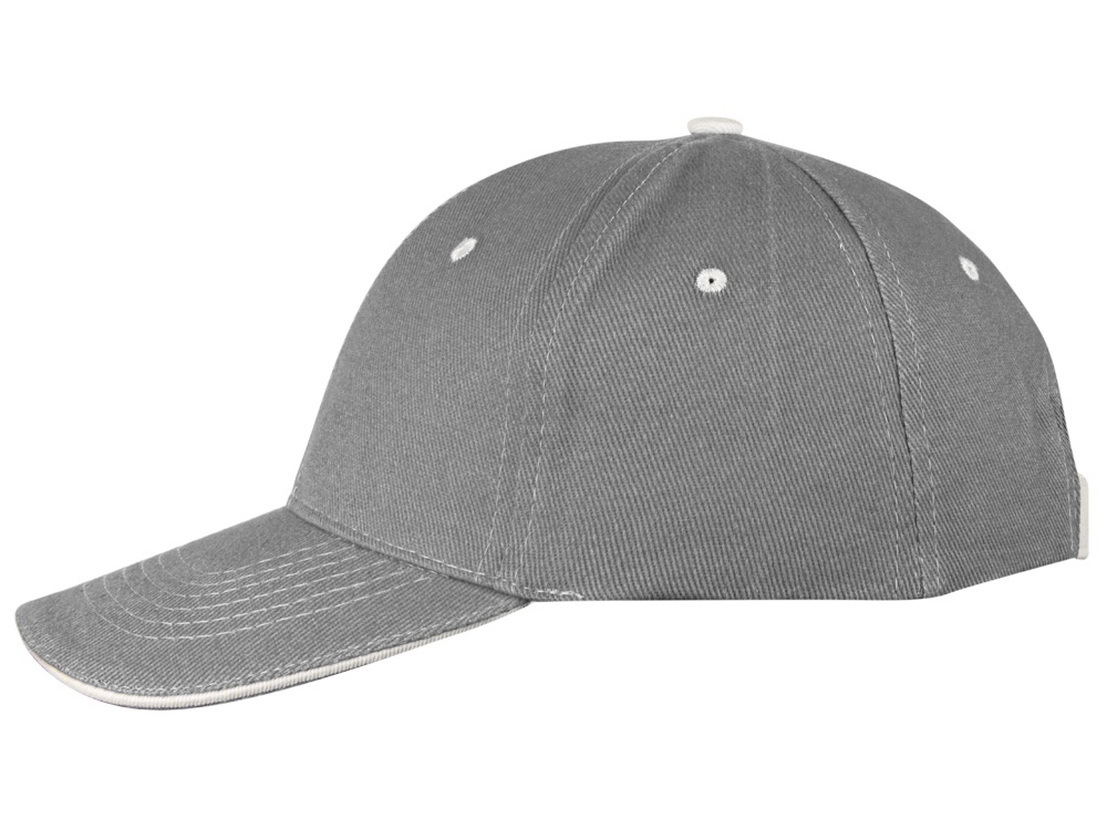 Бейсболка New Castle 6-ти панельная, серый/белый-5