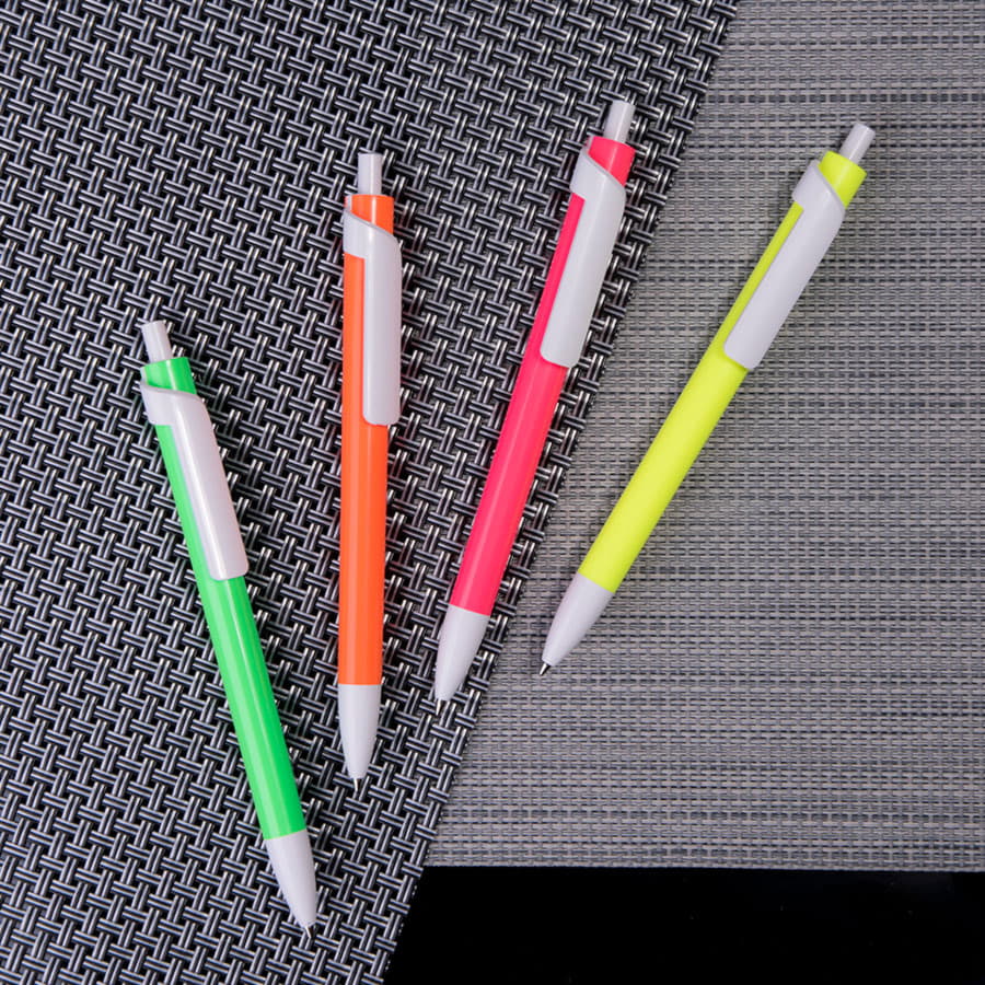Ручка шариковая FORTE NEON, ярко-розовый, белый-1