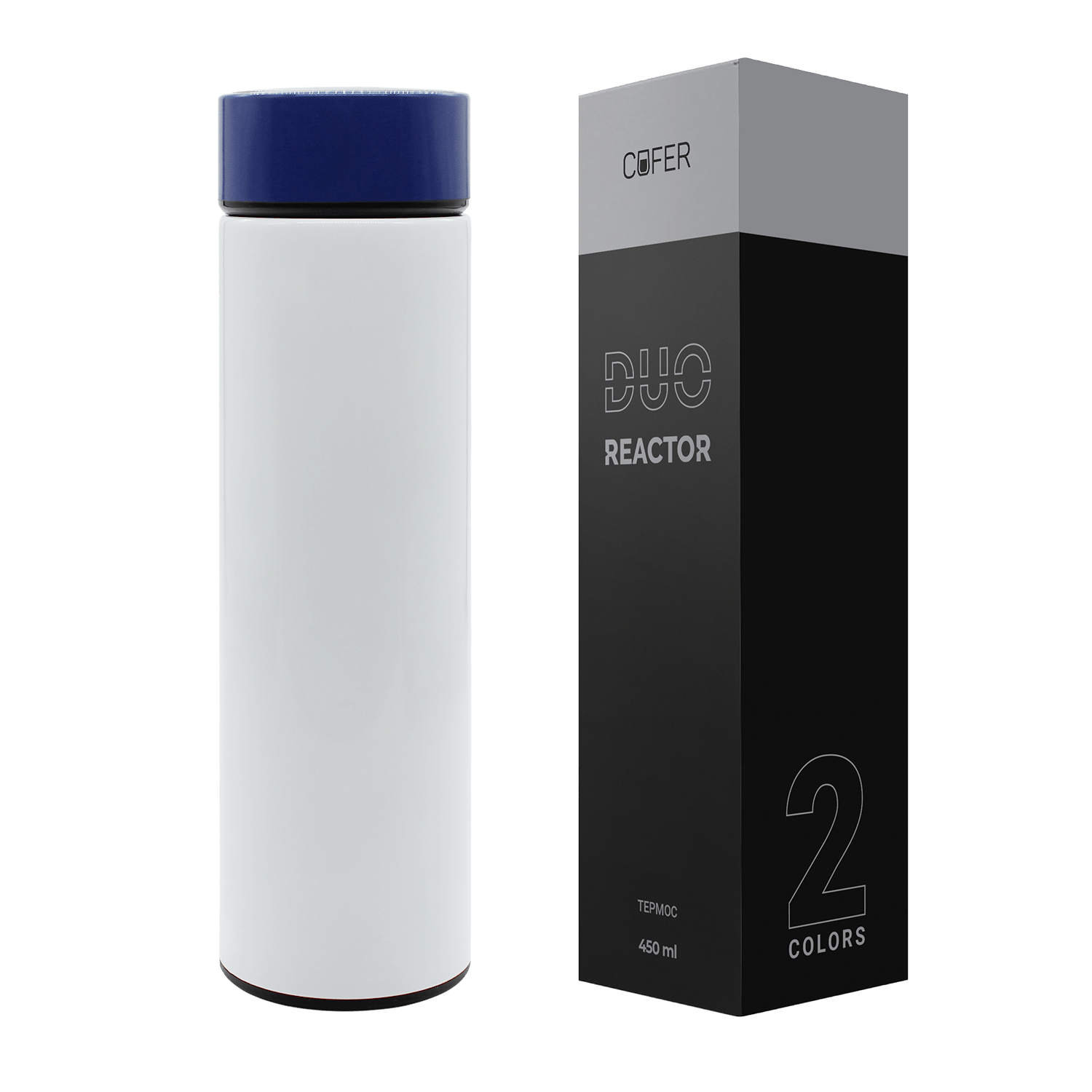 Термос Reactor duo white с датчиком температуры (белый с синим)-3