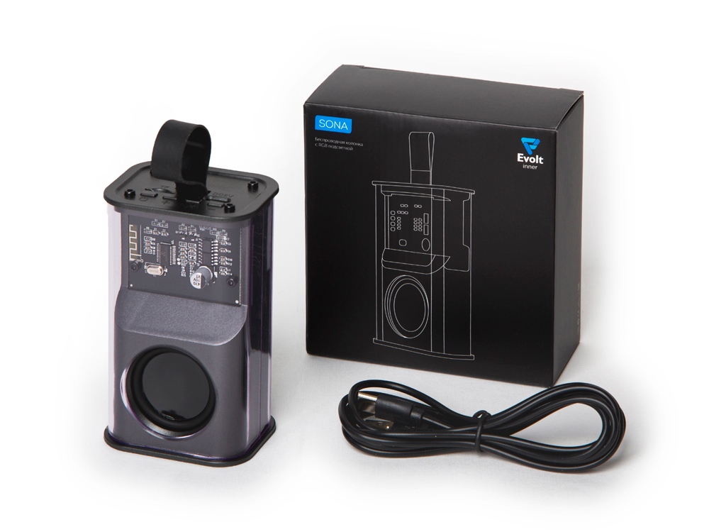 Колонка с RGB подсветкой Sona, черный-8