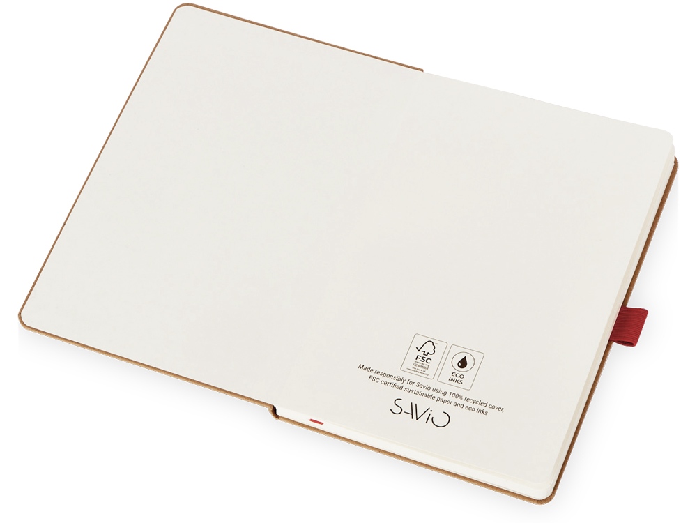 Блокнот Sevilia Hard, твердая обложка из крафта A5, 80 листов, крафтовый/красный-2