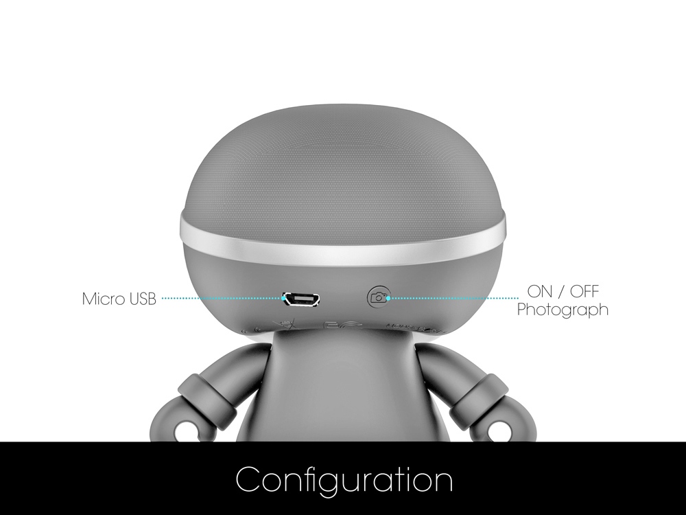 Портативный динамик Bluetooth XOOPAR mini XBOY, серый-7