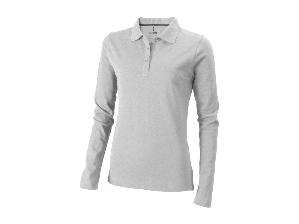 Рубашка поло Oakville женская с длинным рукавом, серый меланж-0