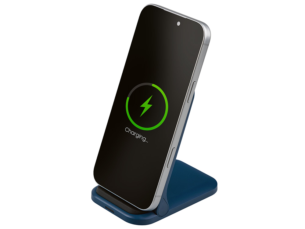 Беспроводное зарядное устройство Foldy, 15 Вт, темно-синий-2