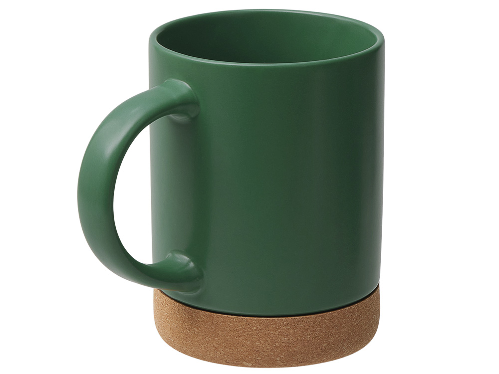 Кружка 450 мл с пробковым дном Корк & Бон, глубокий зеленый-1