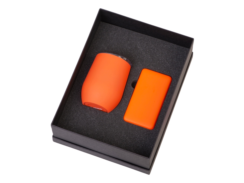 Подарочный набор с термокружкой и повербанком С1, 5000 mAh, оранжевый-1