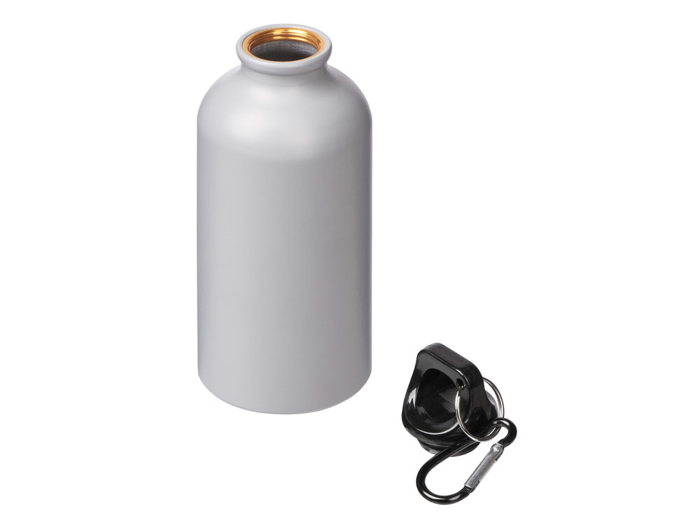 Матовая спортивная бутылка Hip S с карабином и объемом 400 мл, серый-1