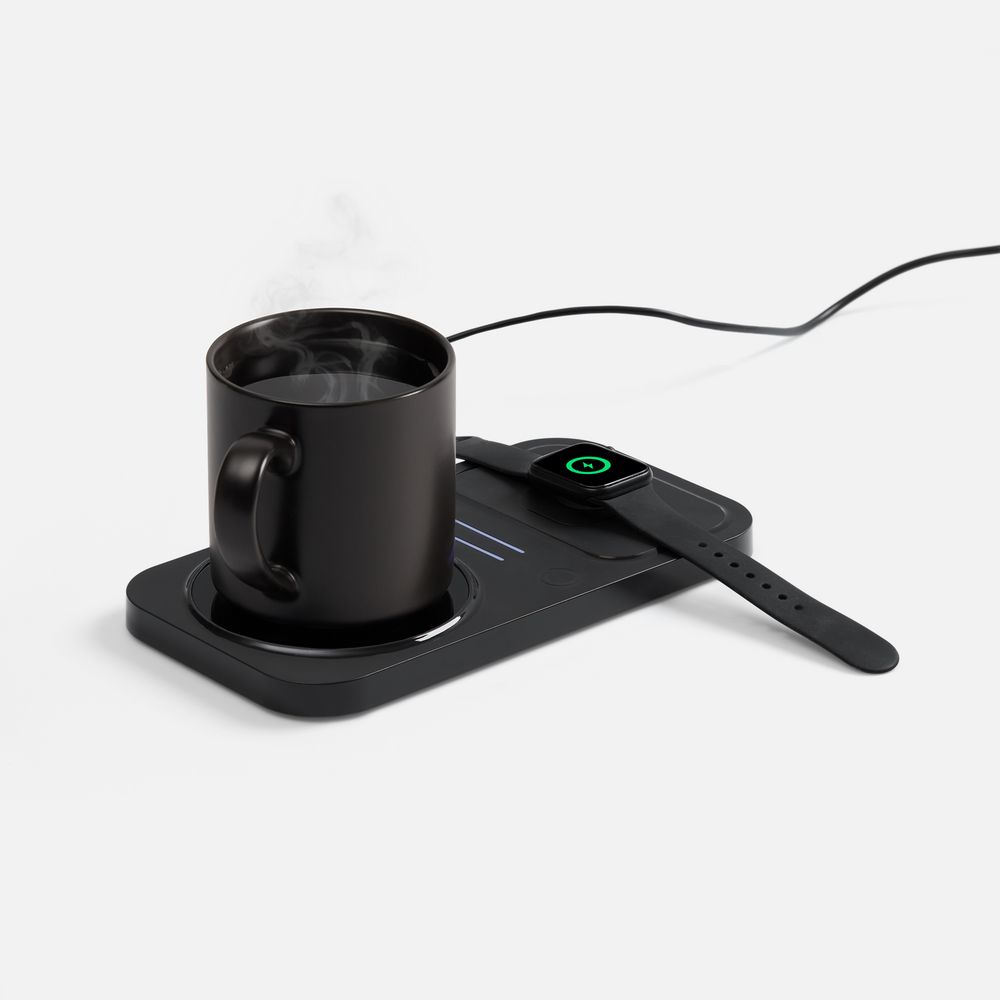 Беспроводное зарядное устройство с подогревом кружки Hot Task, черное-1