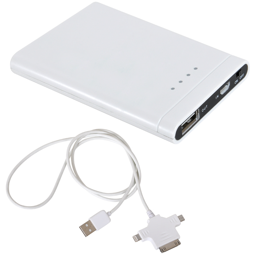 Универсальное зарядное устройство "Recharge" (2000 mAh), белый-0