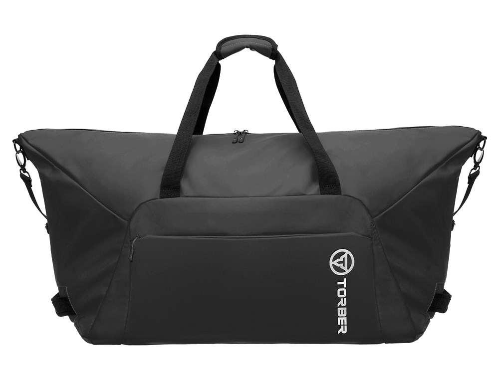 Сумка дорожная TORBER Mobi, чёрная, полиэстер 900D с PU покрытием, 65 х 37 х 34 см-1
