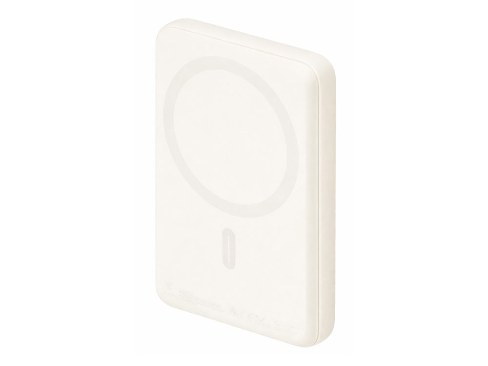 Магнитный внешний беспроводной аккумулятор Polarix, QC/PD, 10000 мАч, слоновая кость-0