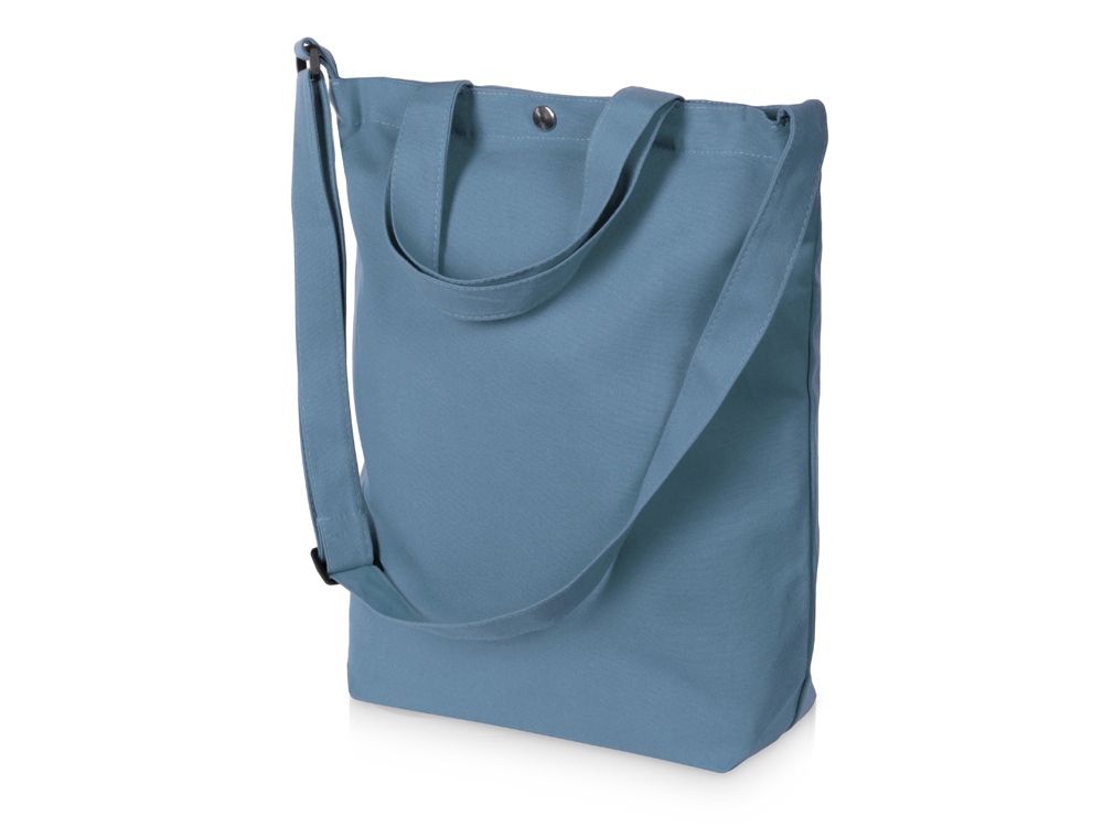 Сумка Helfer из хлопка на кнопке с регулирующейся лямкой, антрацит-1