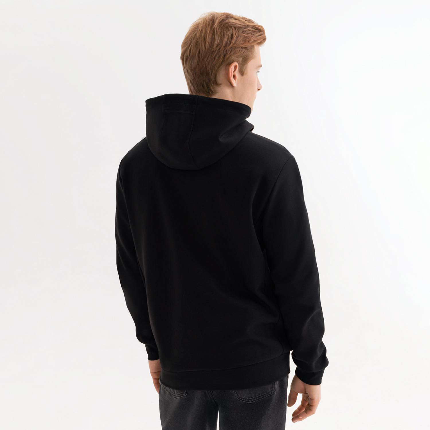 Толстовка на молнии с капюшоном Матео (Mateo) черная-3