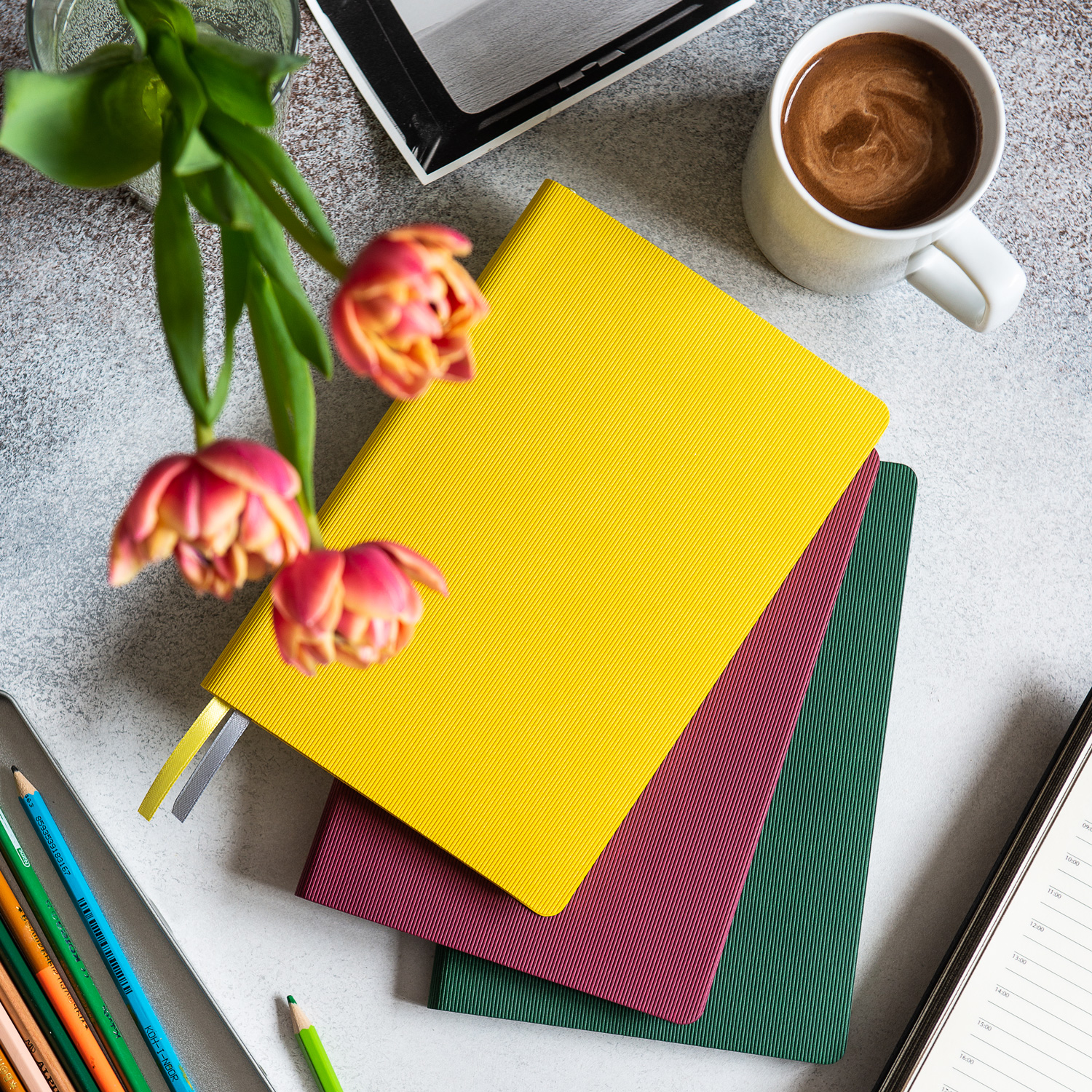 Ежедневник Рейн (Rain) недатированный, бургунди-6