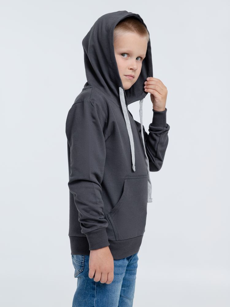 Толстовка с капюшоном детская Kirenga Kids, темно-серая (графит)-4