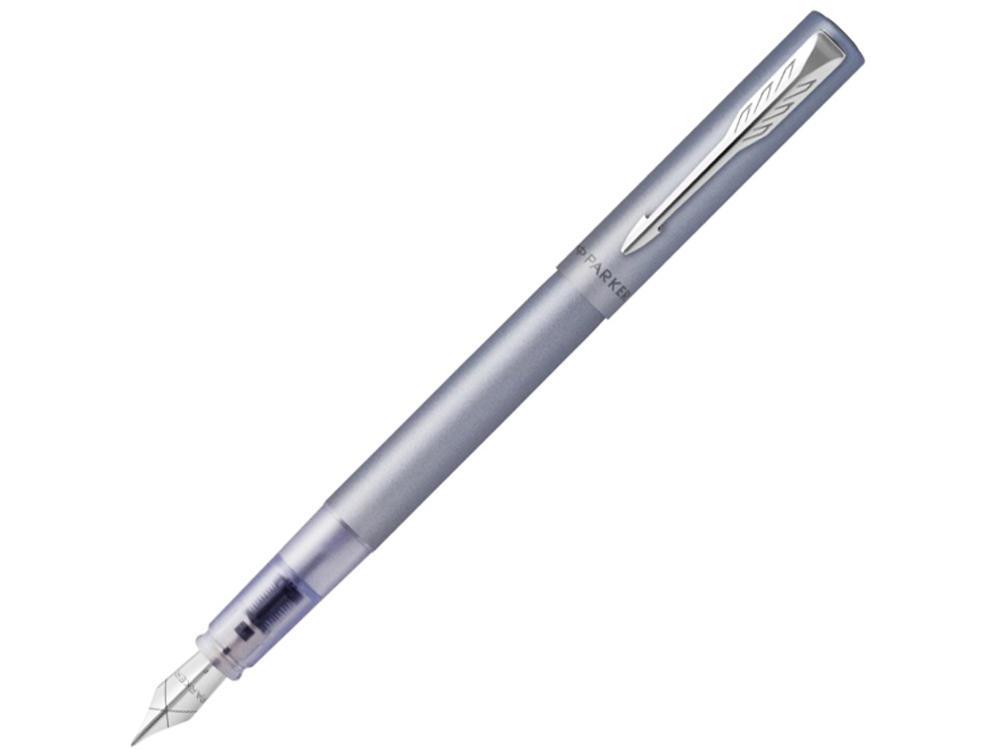 Перьевая ручка Parker Vector XL Silver Blue CT, цвет чернил blue, перо: F/M, в подарочной упаковке.-0