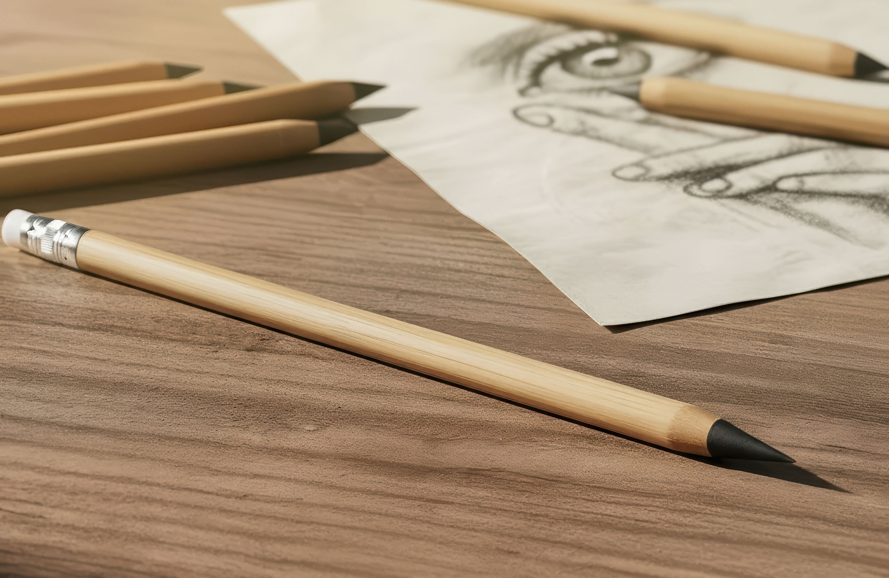 Вечный карандаш "Groot" с ластиком, бамбук-9