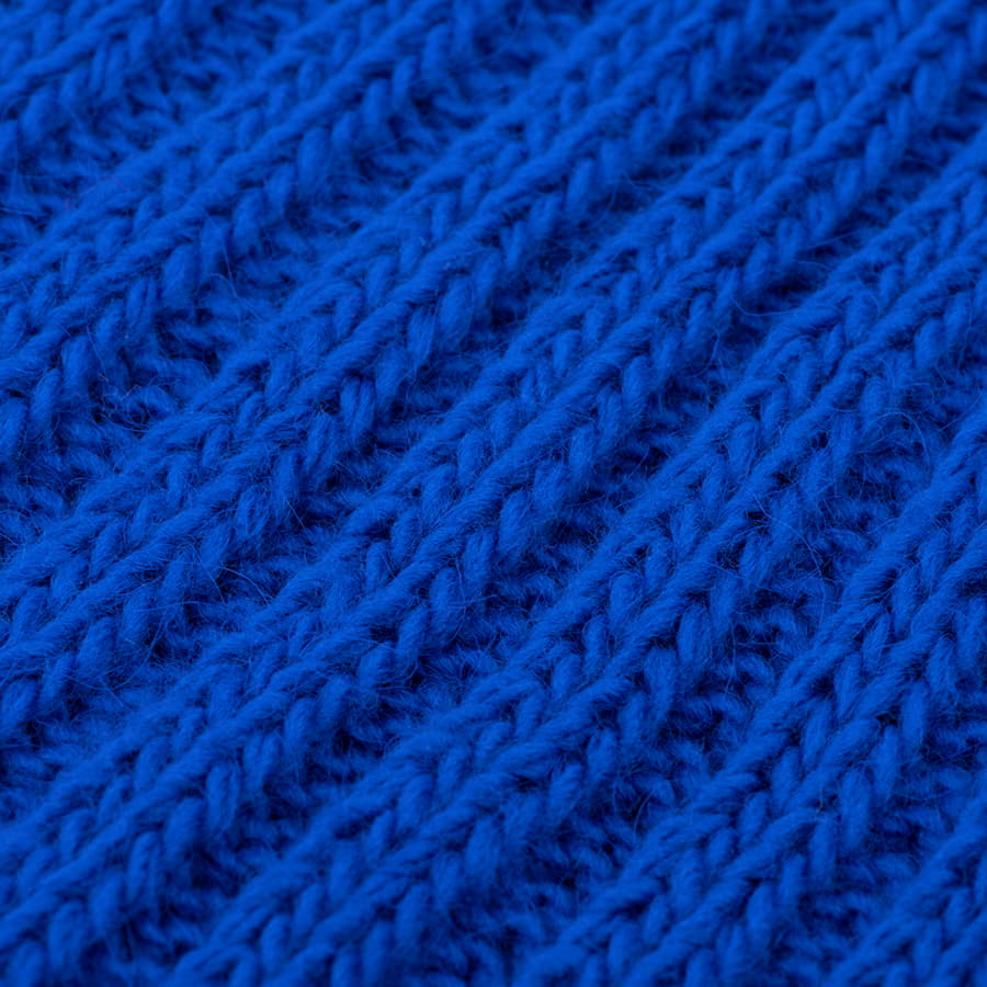 Шарф вязаный НАСВЯЗИ© шерсть/акрил, ярко-синий-2